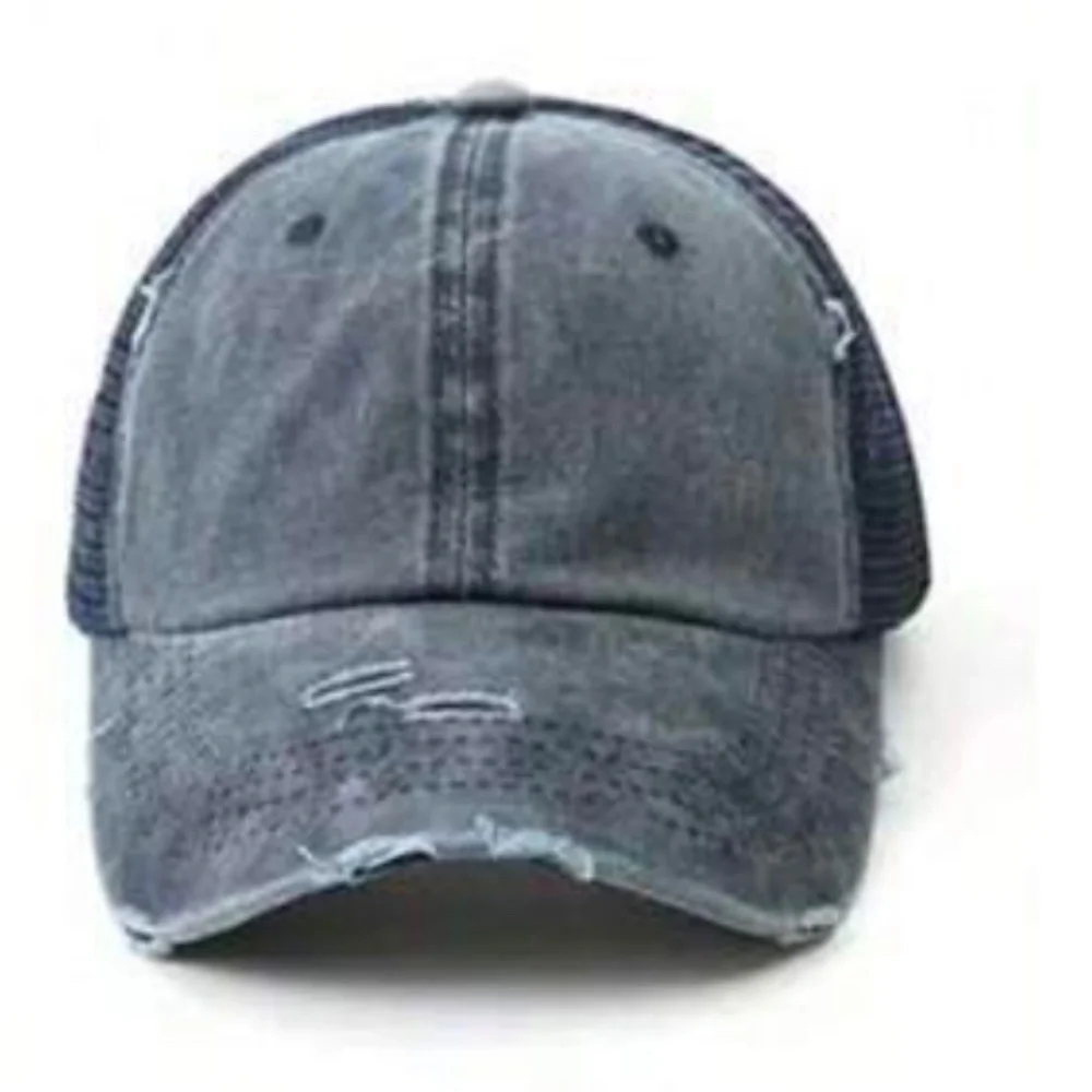Distressed Ponytail mesh Cap - Picture 9 of 10